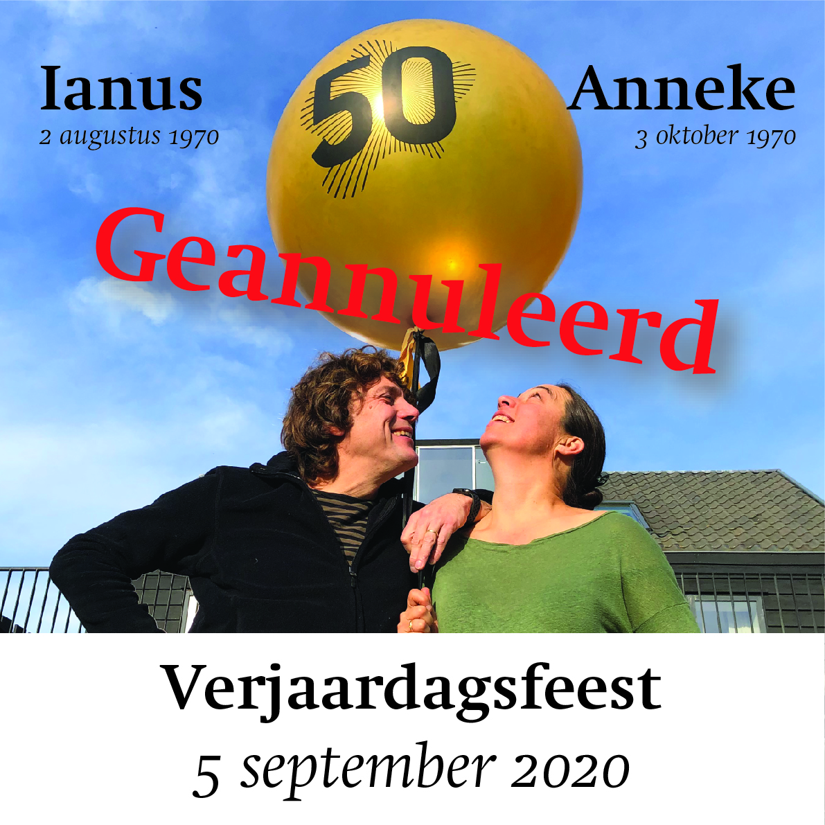 Anneke en Ianus 50 jaar, verjaardagsfeest op 5 september 2020